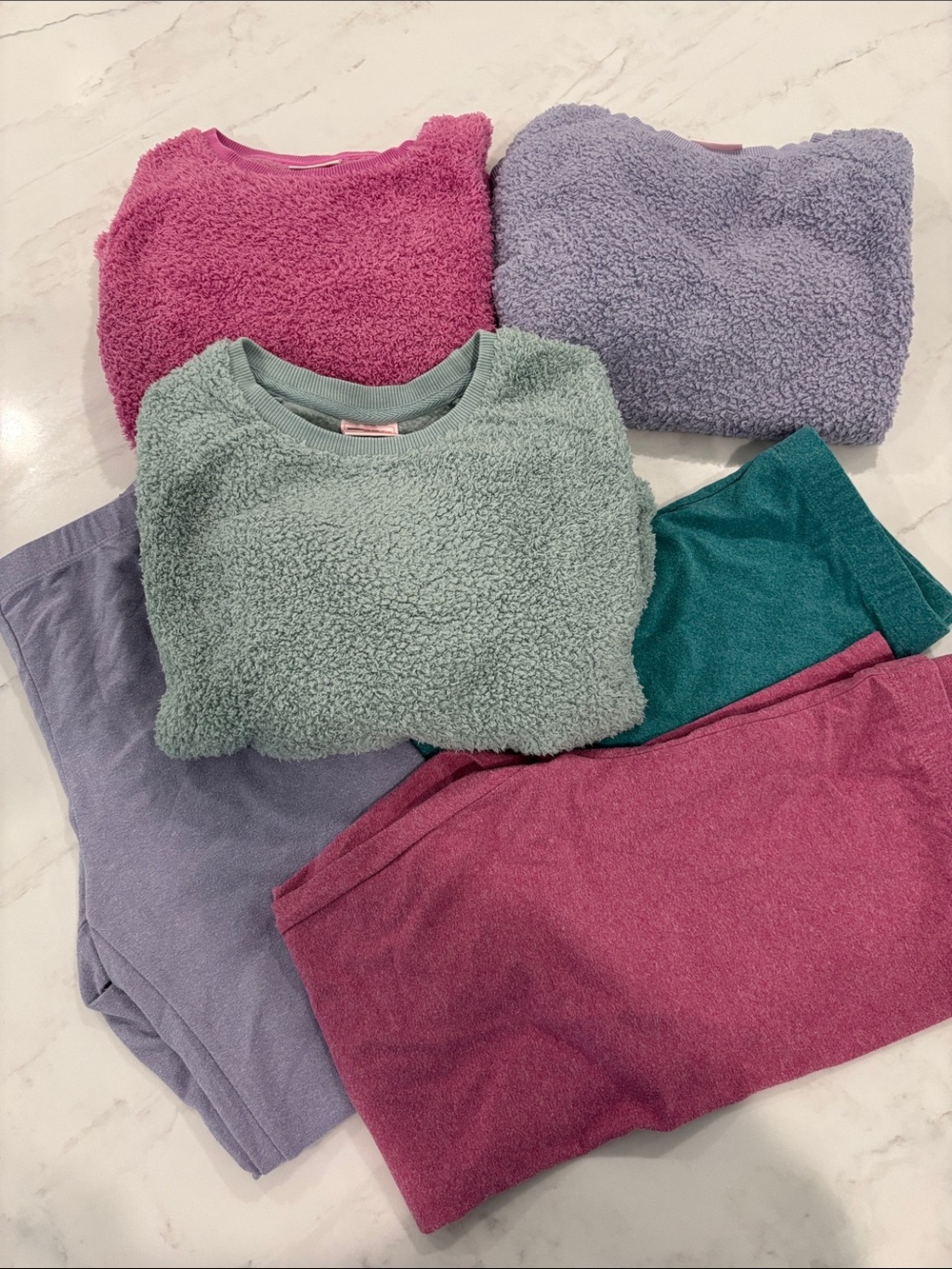 Kids Sherpa Crew & Scoop Neck Matching Sets
